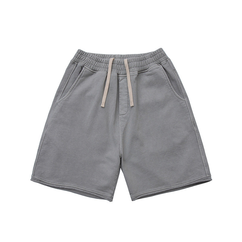Men's Loose Shorts Pure Color Casual Five-Point Pants Trendy