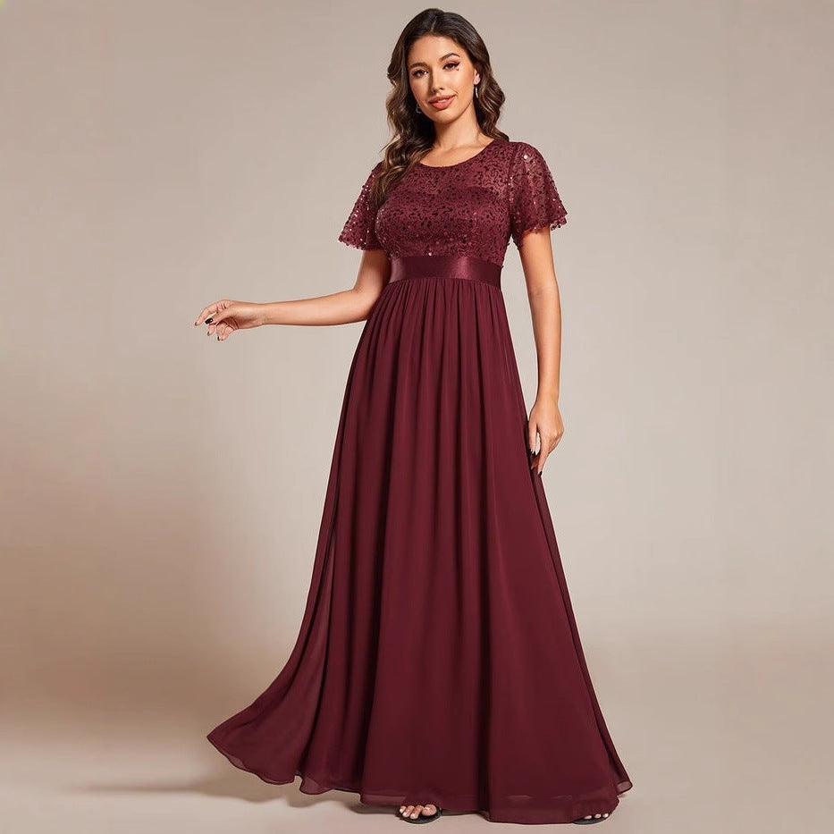 Long bead patchwork dress
