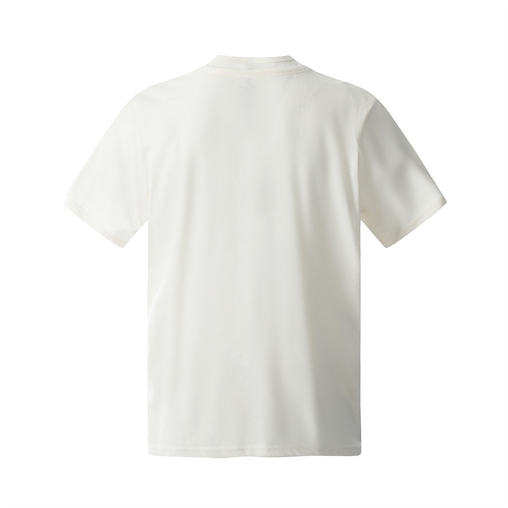 Vintage Postcard Print Short Sleeve T-Shirt Men's Summer Loose Street Casual Crew Neck Half Sleeve Top