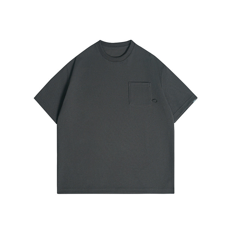 Embroidered pocket decoration for loose casual short sleeves