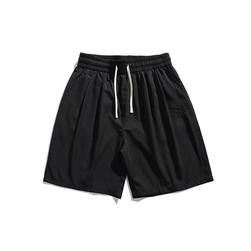 Casual shorts men's and women's solid color straight leg sports five quarter pants
