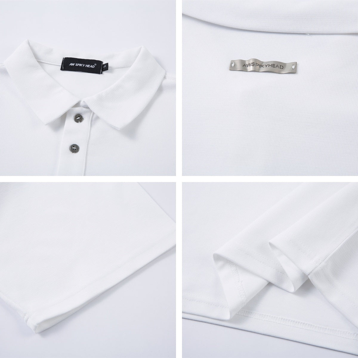 Simple Metal Decorated Turn-Down Collar Heavyweight Short Sleeve T-Shirt Men's Couple Casual Loose Fit