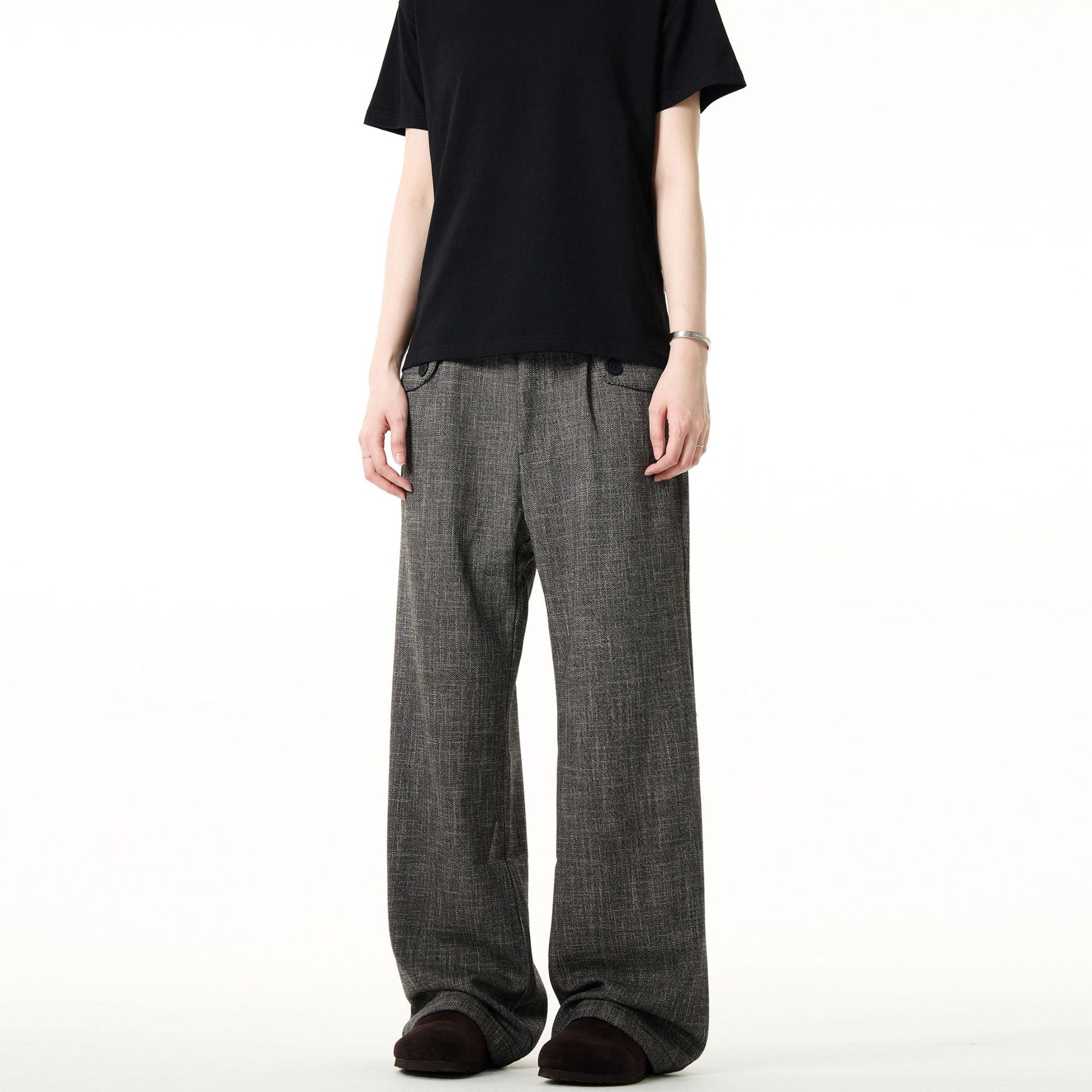 Old money style bamboo striped trousers for men and women