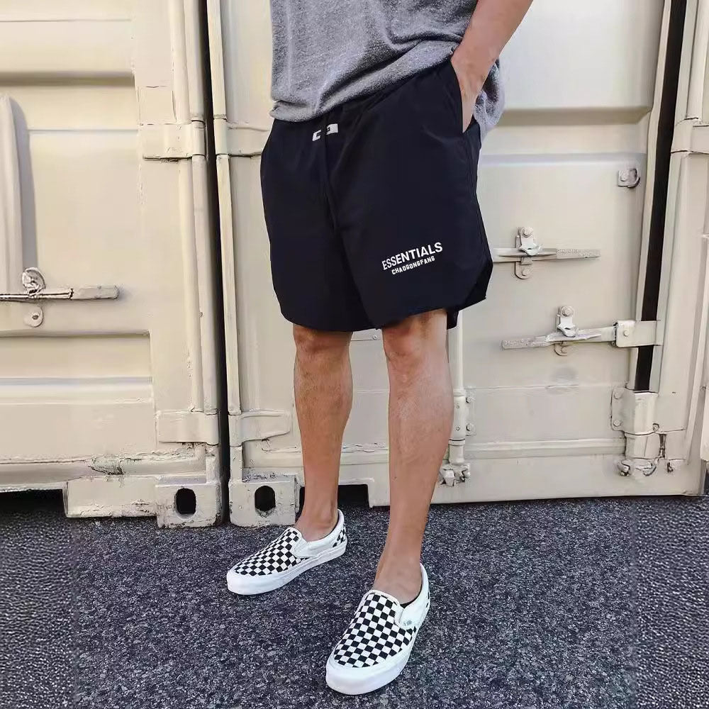 Summer Nylon Thin Shorts Reflective Unisex Couple Five-Point Pants Trendy Brand