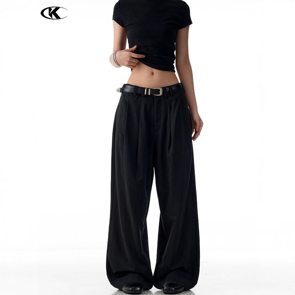 Lyocell Tencel Straight Casual Pants for Men and Women Slim Simple Drape Loose Work Pants