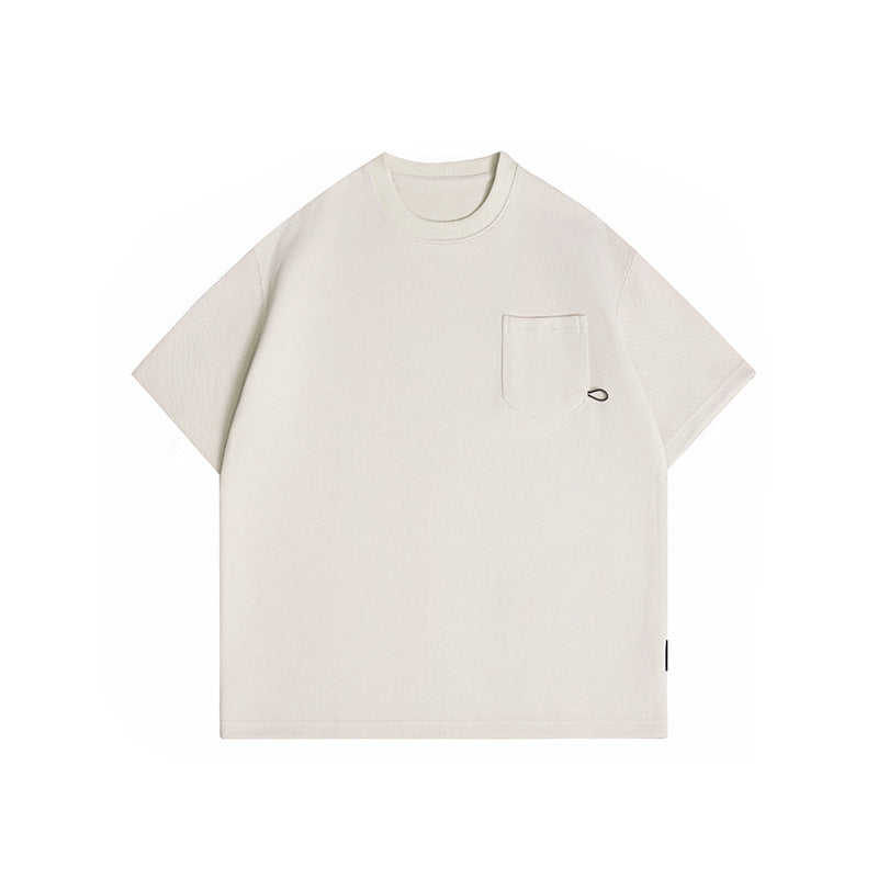 Embroidered pocket decoration for loose casual short sleeves