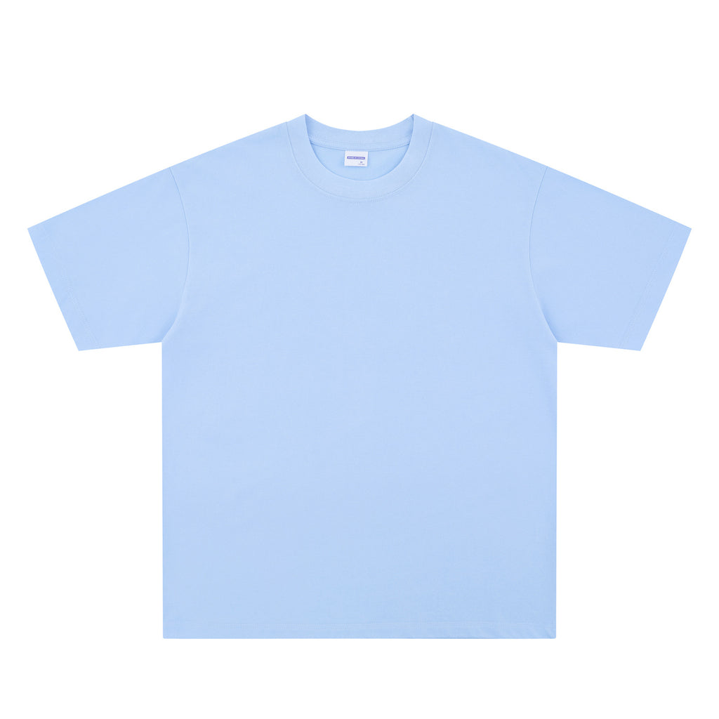 Retro Washed Solid Color Short Sleeve T-Shirt Unisex Loose Casual Top