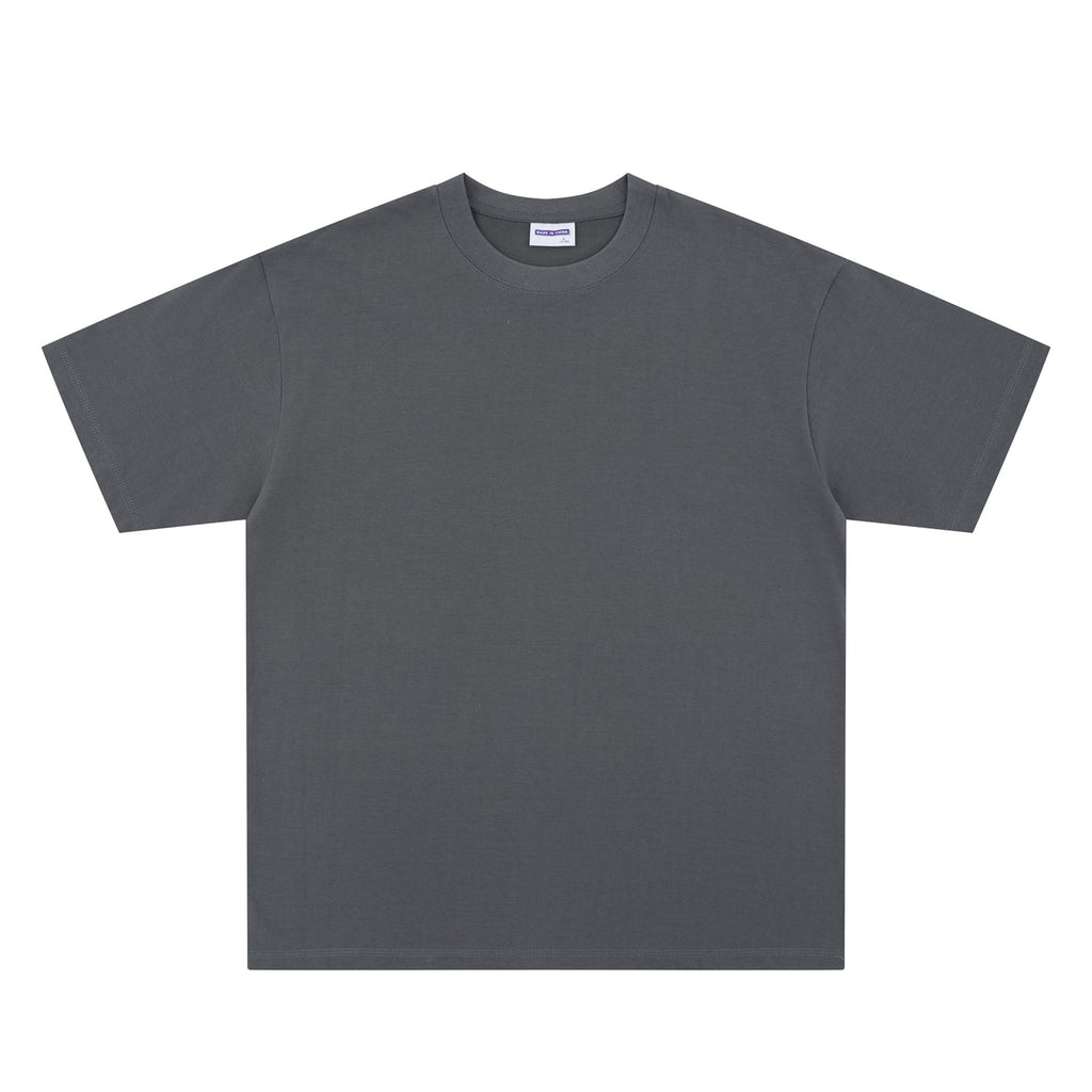 Retro Washed Solid Color Short Sleeve T-Shirt Unisex Loose Casual Top