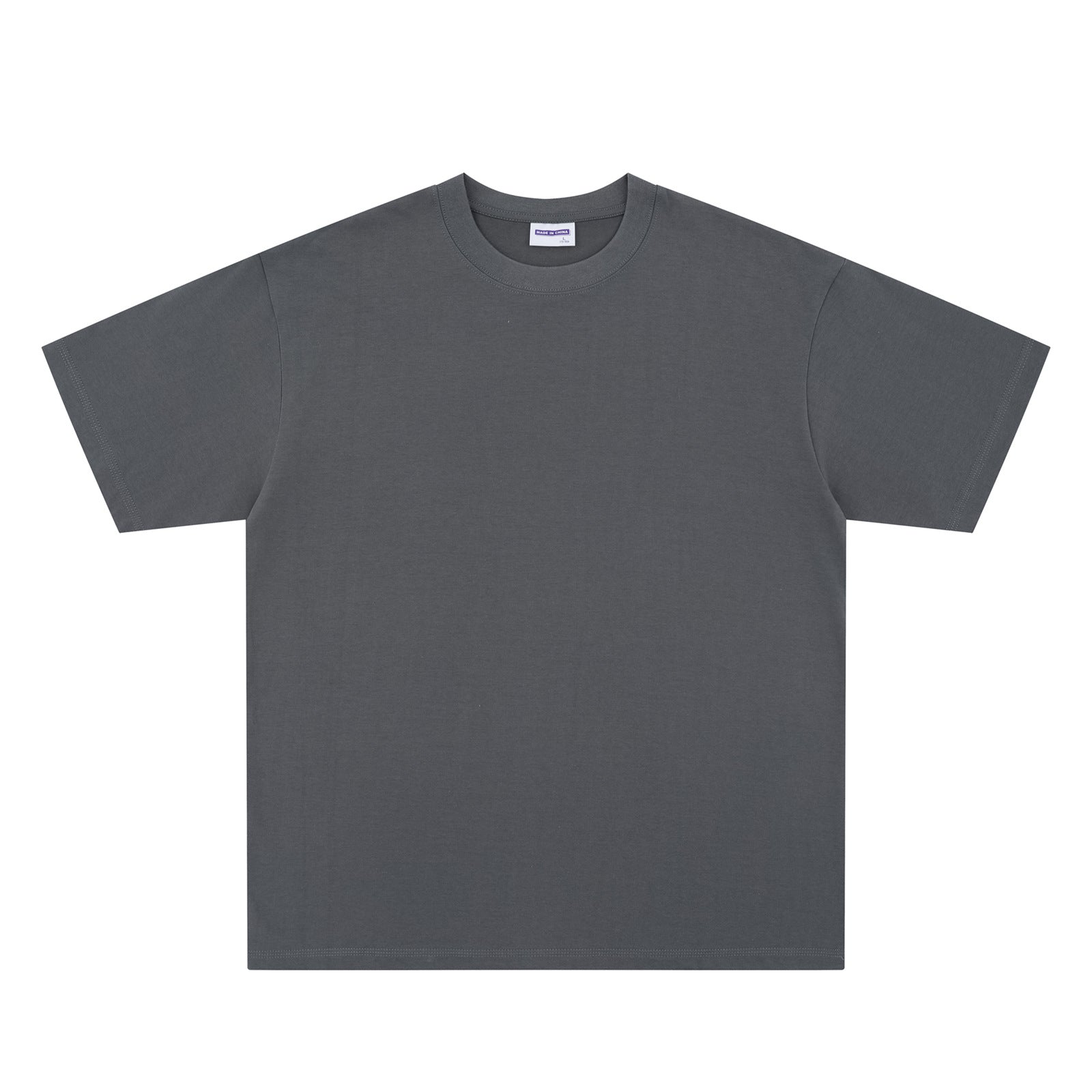 Retro Washed Solid Color Short Sleeve T-Shirt Unisex Loose Casual Top