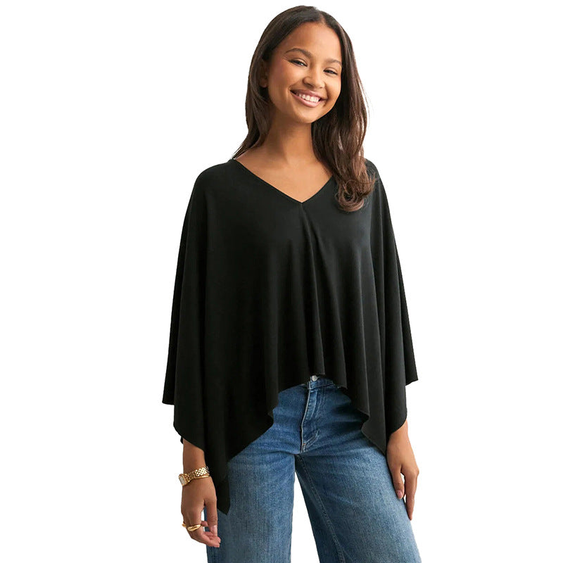 Crossbody Crop Top for Women Solid Color Irregular Hem