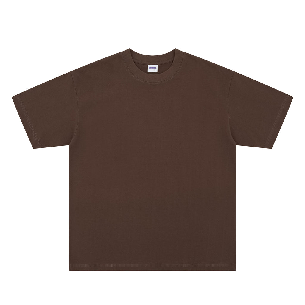 Retro Washed Solid Color Short Sleeve T-Shirt Unisex Loose Casual Top