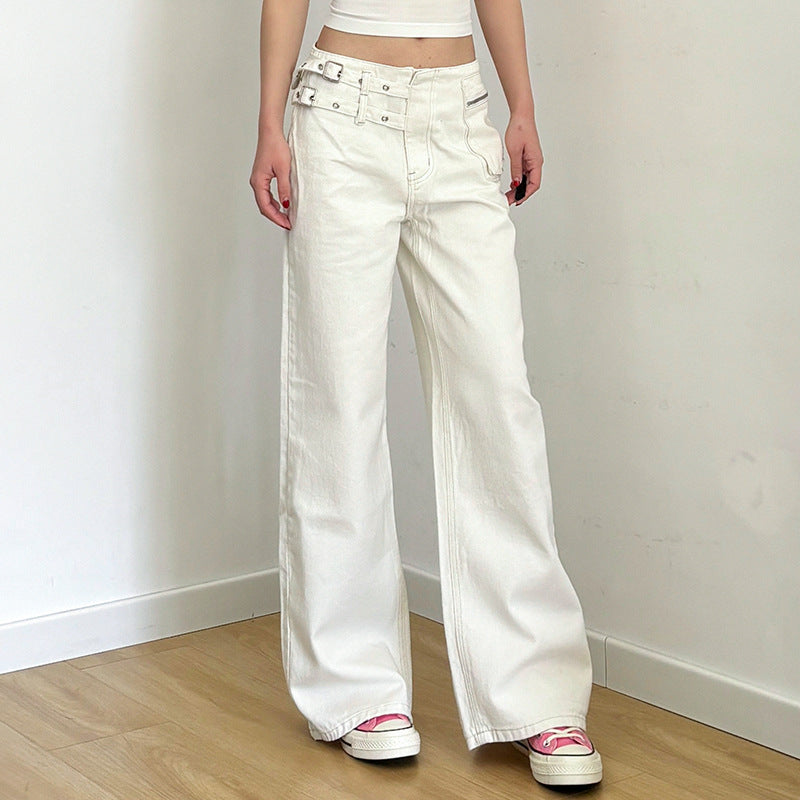 Women's Spicy Girl Low Waist Draped Loose Wide Leg Casual Long Pants