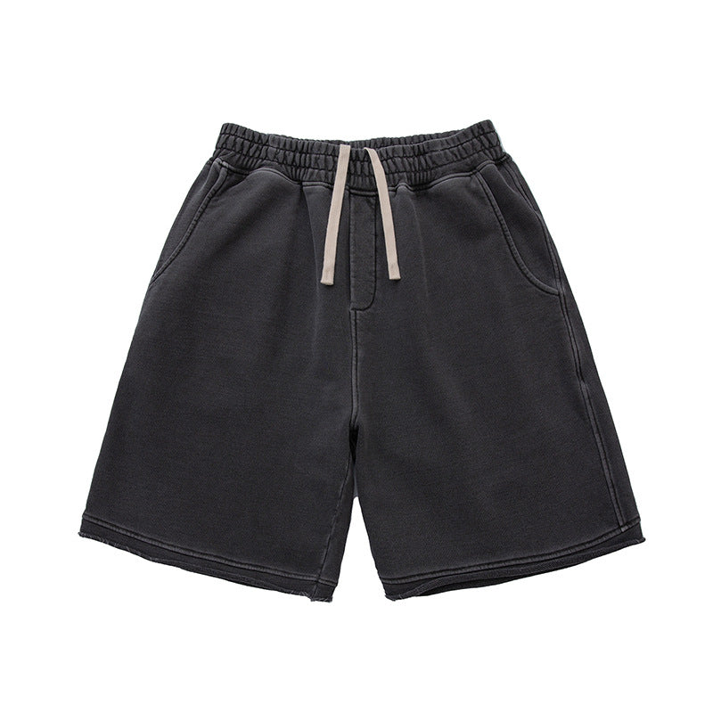 Men's Loose Shorts Pure Color Casual Five-Point Pants Trendy