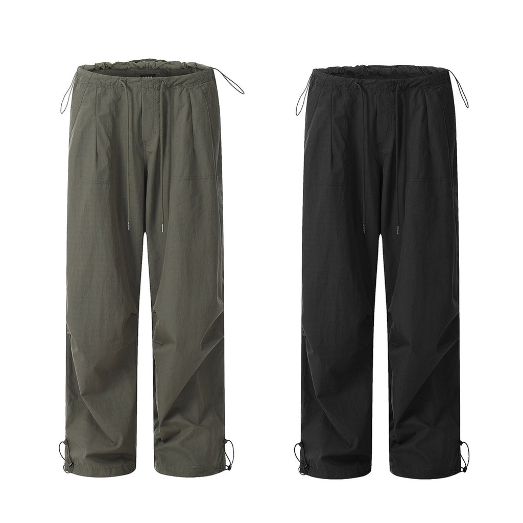 Pants for Men and Women Outdoor Commuting Simple Retro Trendy Loose Slim Fit Draped Casual Long Trousers