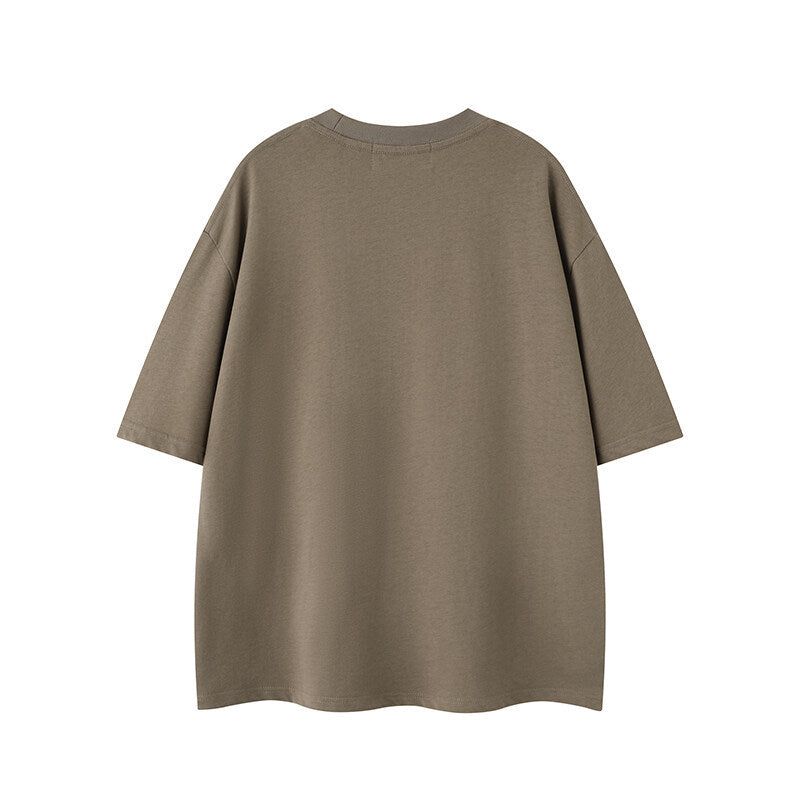 Star print round neck men's and women's loose short sleeves