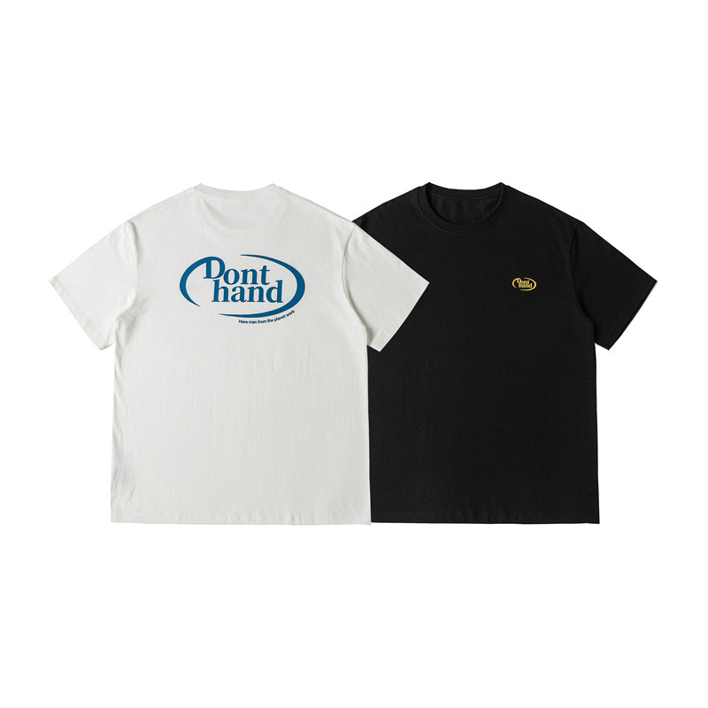 Loose round neck T-shirt with casual printed short sleeves for men and women