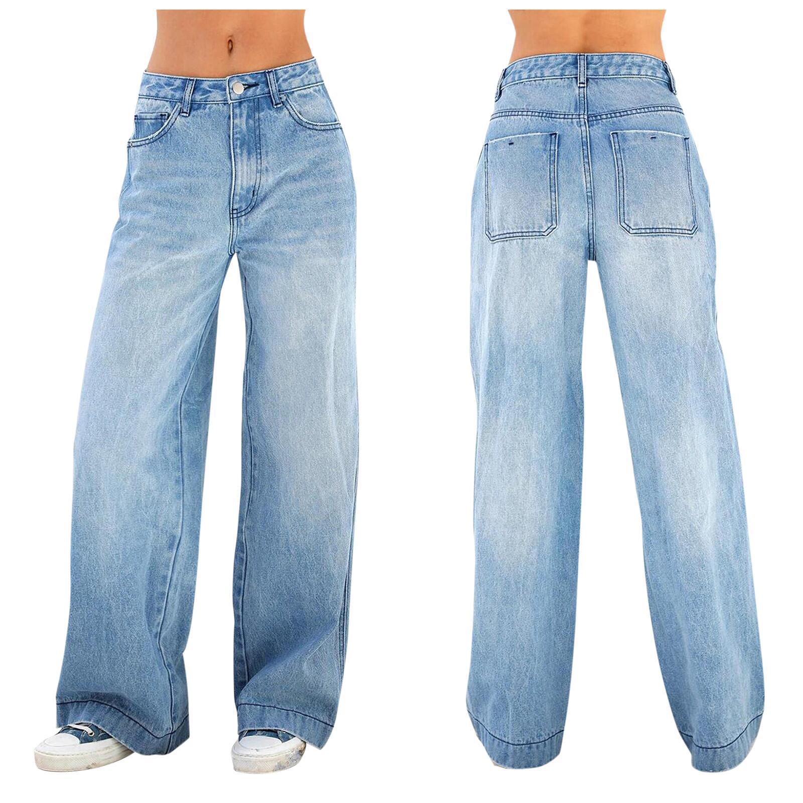 High-Waisted Loose Wide-Leg Women's Jeans