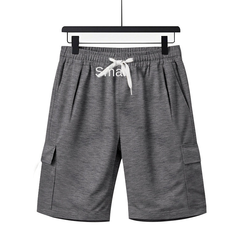 Loose workwear with multiple pockets and straight leg shorts for men