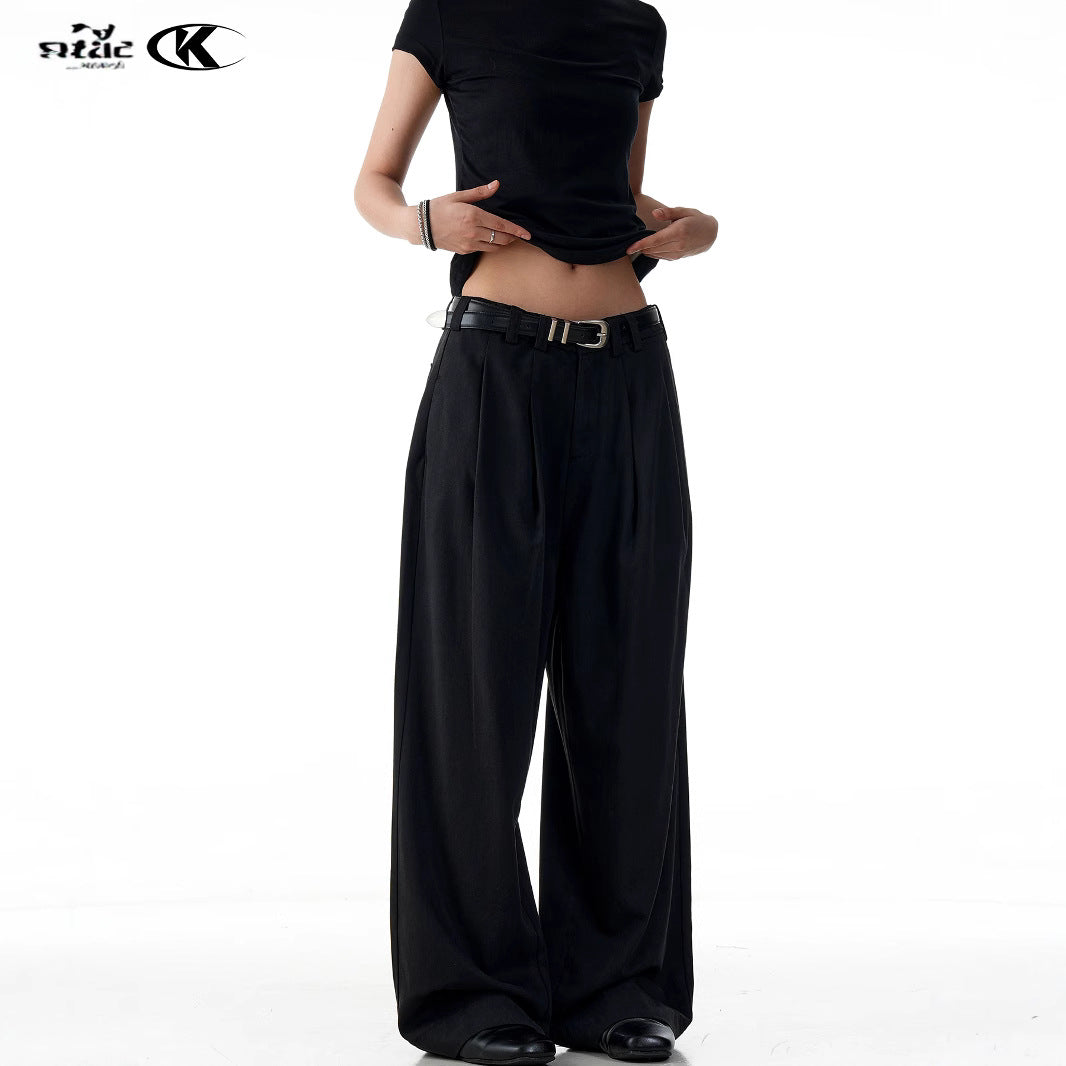 Lyocell Tencel Straight Casual Pants for Men and Women Slim Simple Drape Loose Work Pants