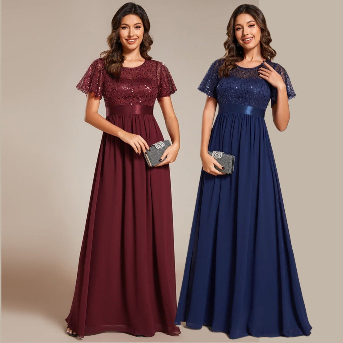 Long bead patchwork dress