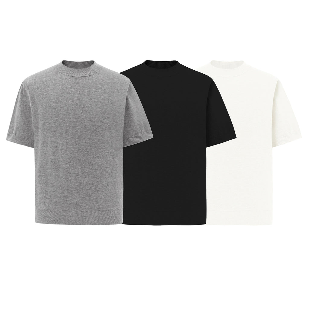 Solid color short sleeved T-shirt men's top