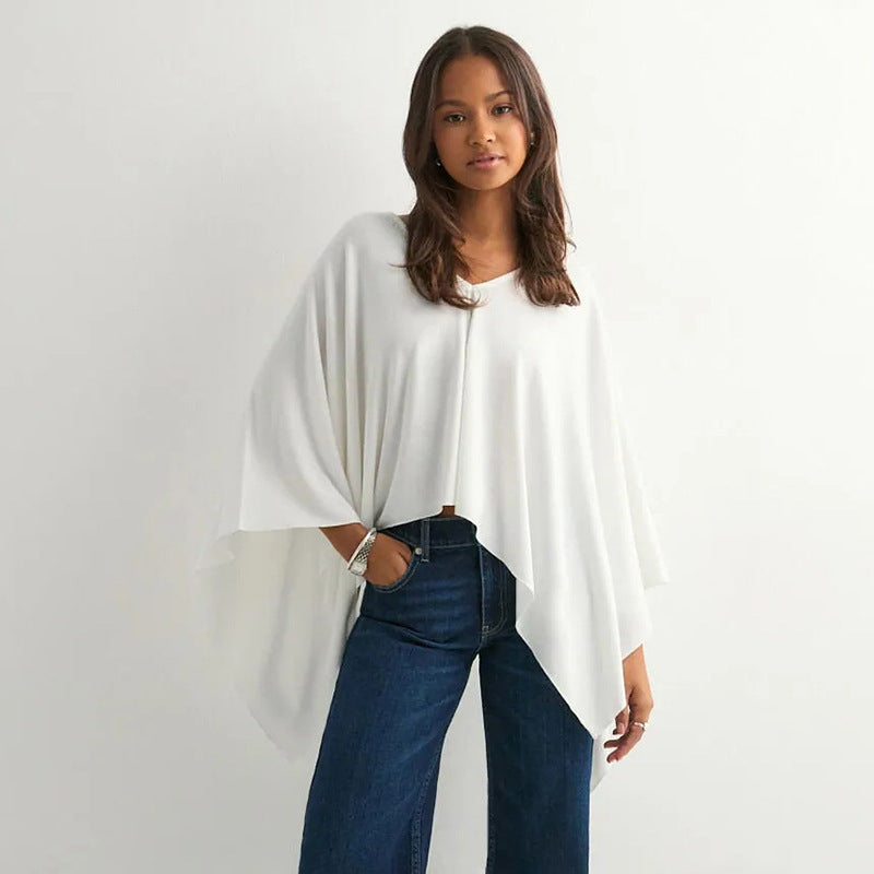 Crossbody Crop Top for Women Solid Color Irregular Hem