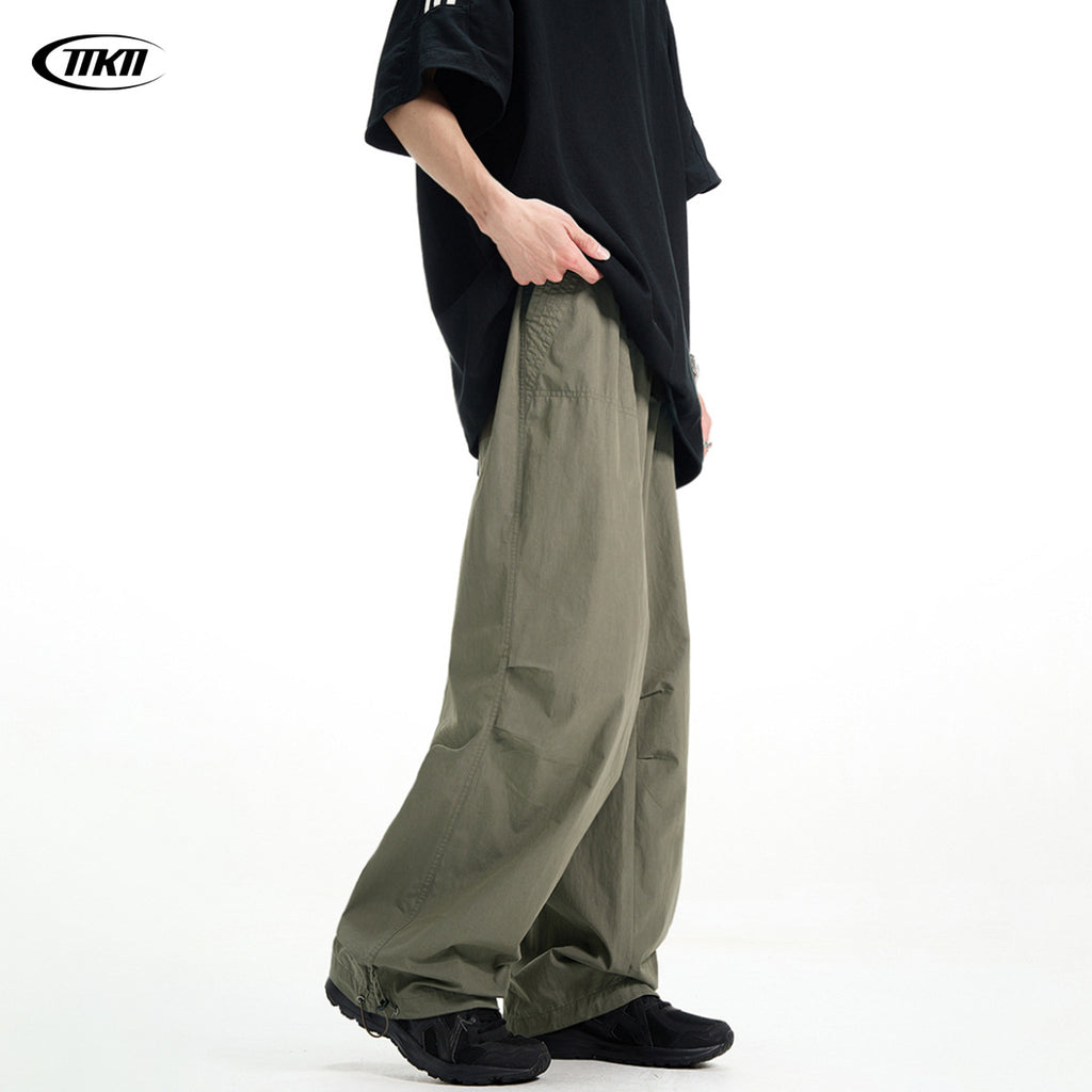 Pants for Men and Women Outdoor Commuting Simple Retro Trendy Loose Slim Fit Draped Casual Long Trousers