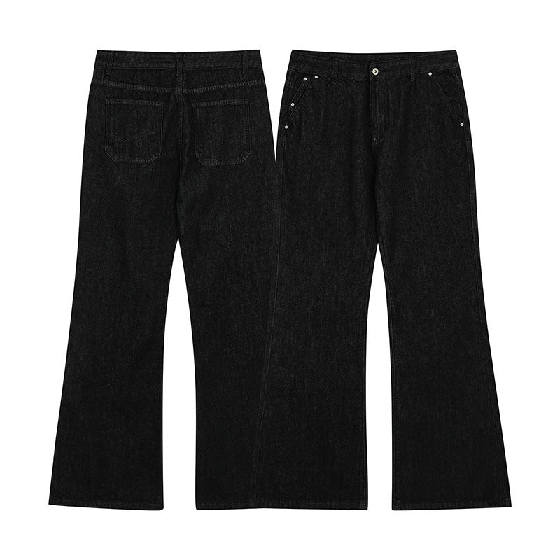 American Retro Simple Straight Jeans for Men and Women, Basic Loose Wide-leg Cleanfit Pants