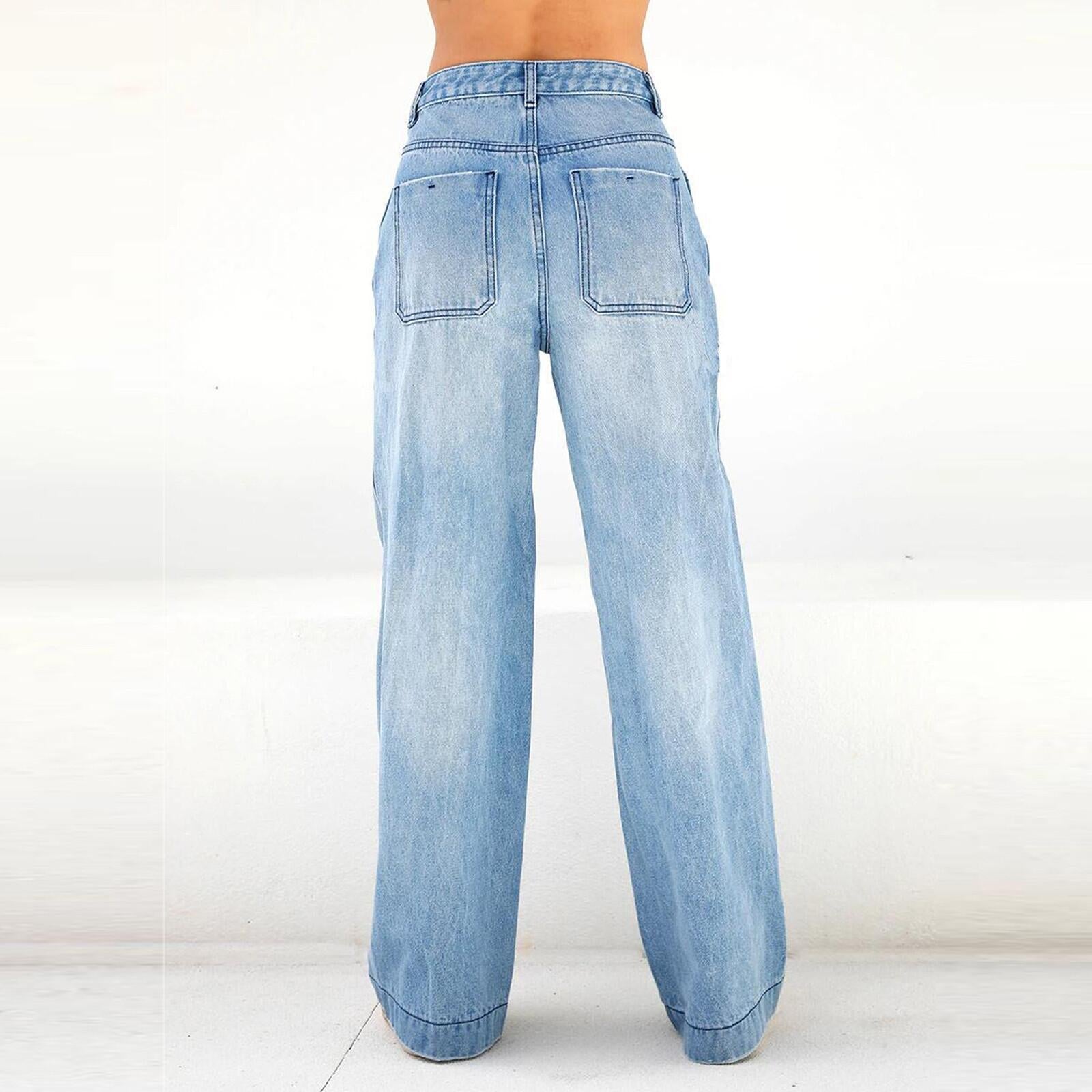 High-Waisted Loose Wide-Leg Women's Jeans