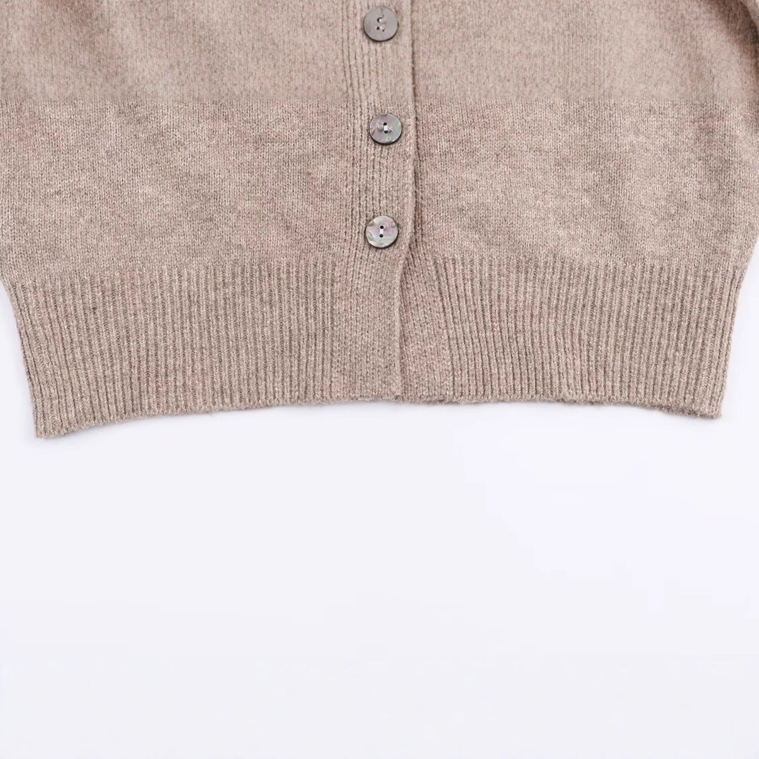 Solid color loose button knit cardigan for women