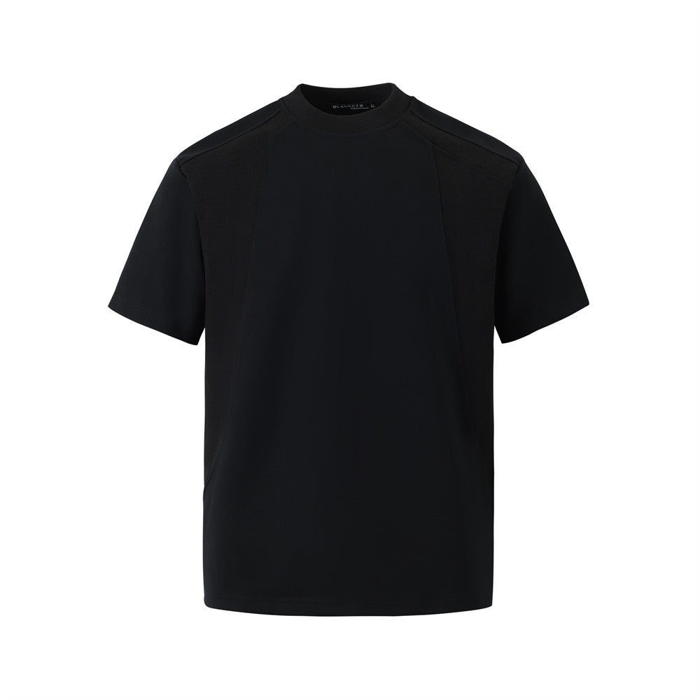 European and American Style Solid Color Short Sleeve T-Shirt Men's INS Deconstructed Design Versatile Loose Casual Round Neck Tee Top
