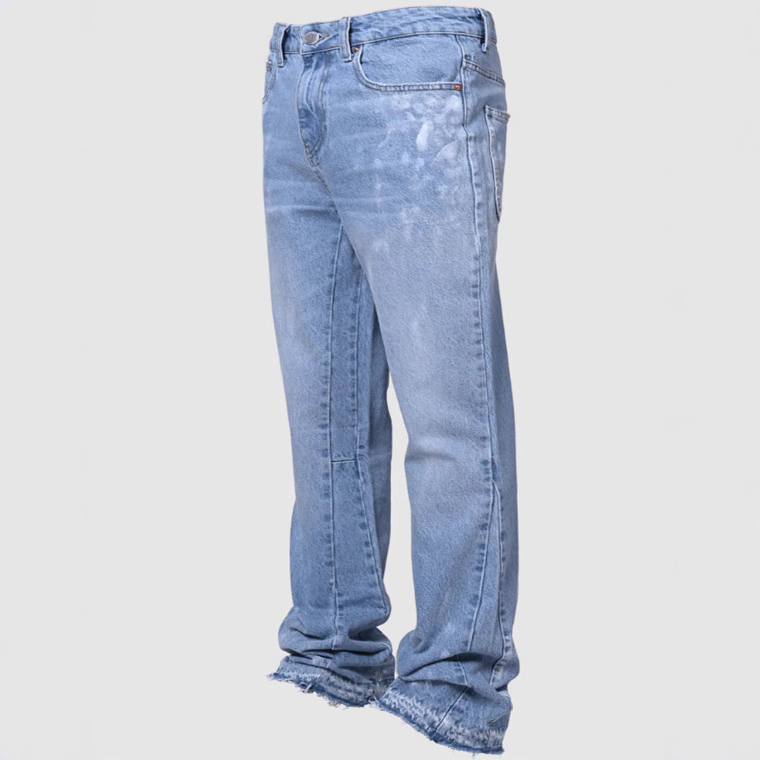 Men's Straight Jeans  Street Fashion Elastic Denim Straight Leg