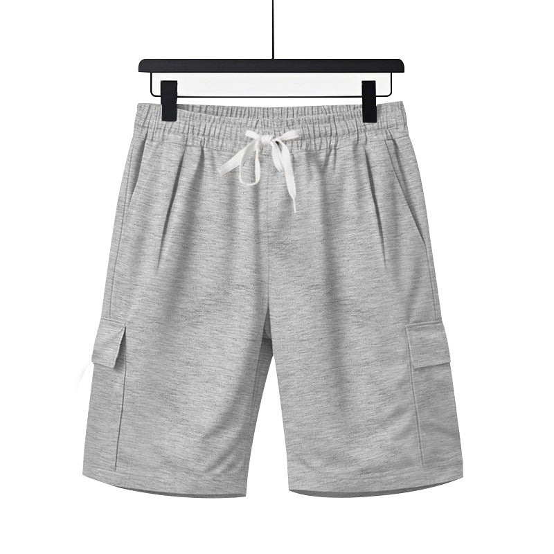 Loose workwear with multiple pockets and straight leg shorts for men
