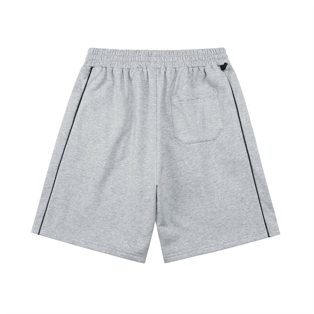 Loose Casual Sports Shorts Men's Summer Simple Versatile Drawstring Elastic Waist Five-Quarter Pants Vibe Trendy American Style