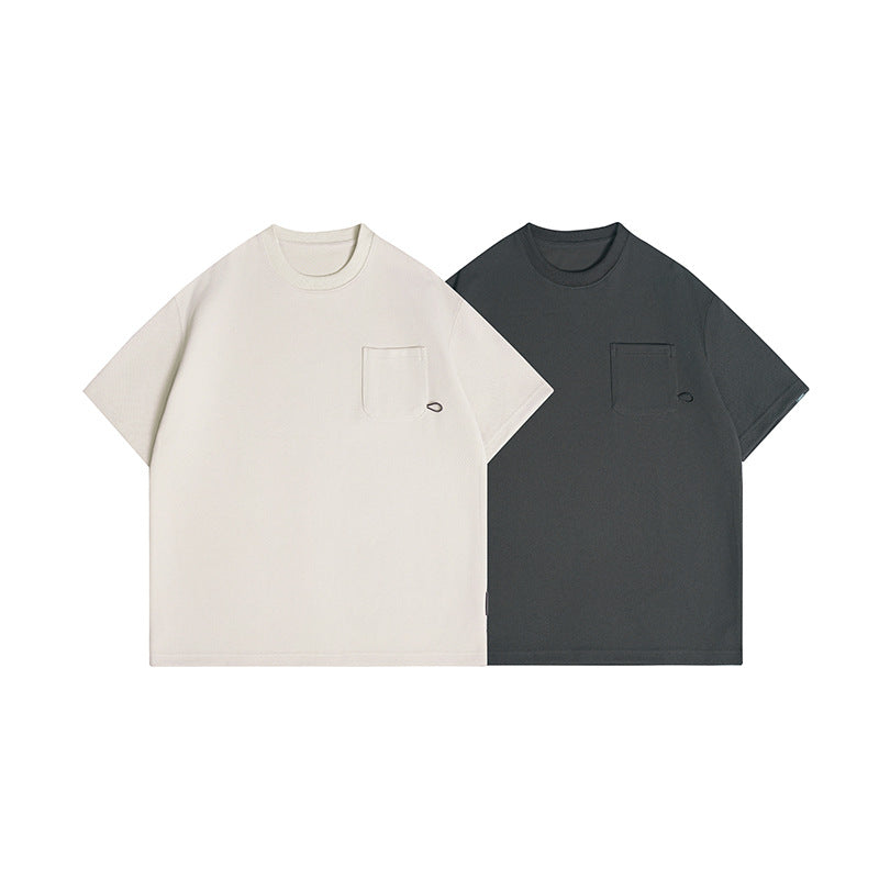 Embroidered pocket decoration for loose casual short sleeves