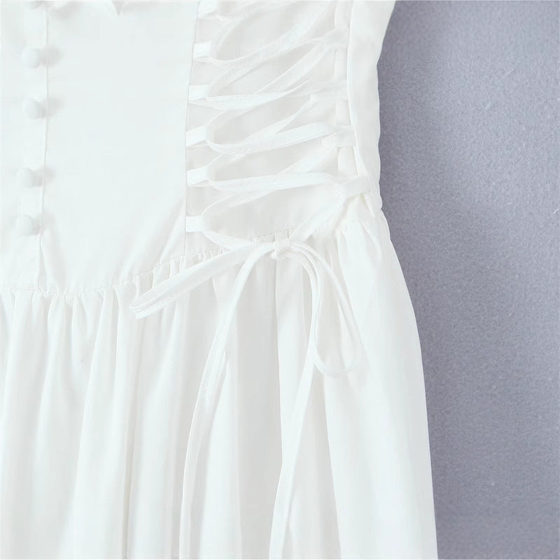 Design Sense Unique Versatile Fitted Slim Casual Spliced Sleeveless Dress