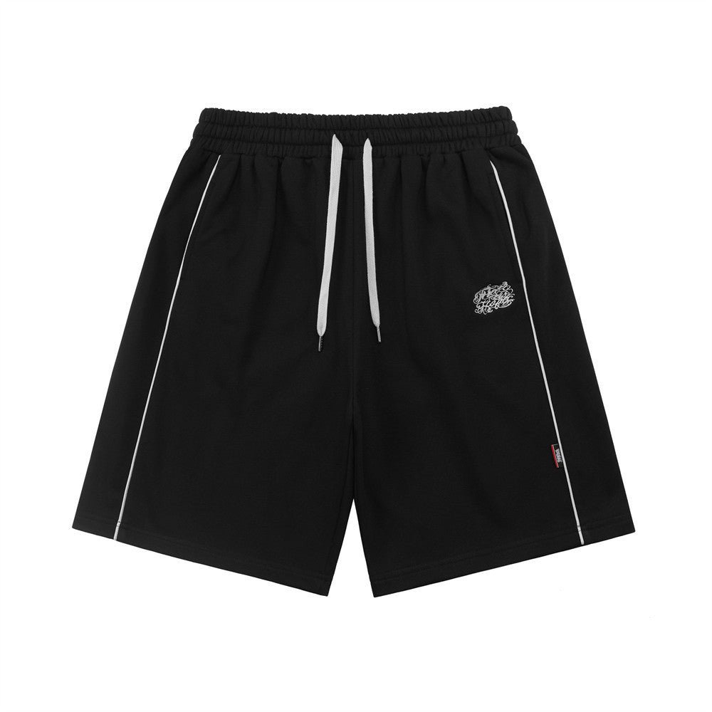 Loose Casual Sports Shorts Men's Summer Simple Versatile Drawstring Elastic Waist Five-Quarter Pants Vibe Trendy American Style