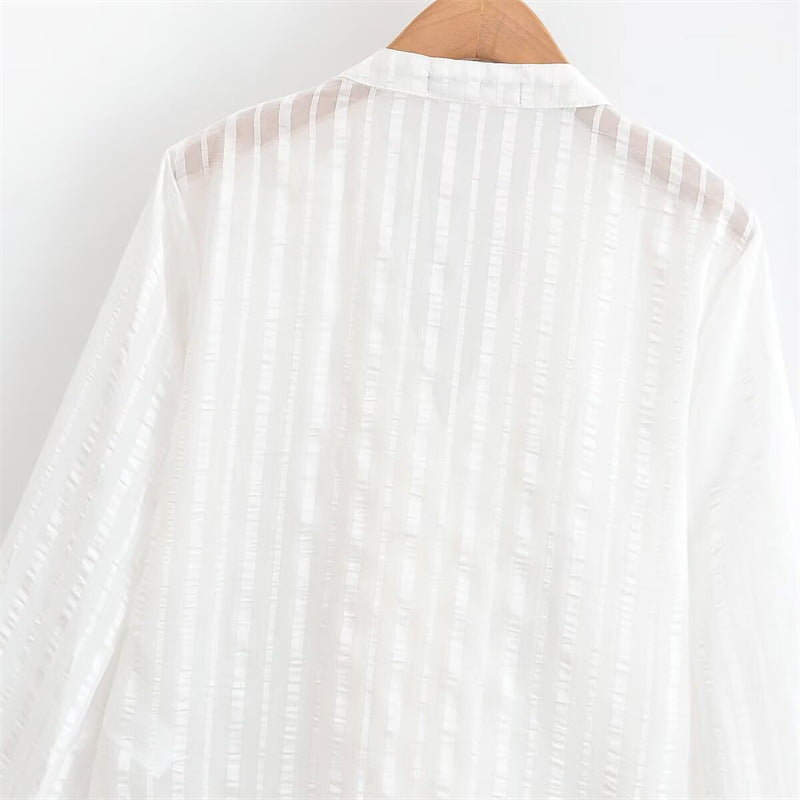 Elegant Style Women's Fashion Casual Versatile Loose Long Sleeve Ruffle Design Blouse