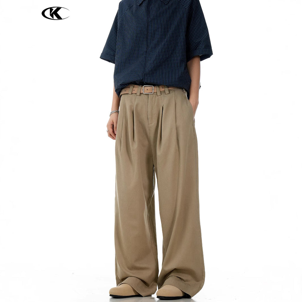 Lyocell Tencel Straight Casual Pants for Men and Women Slim Simple Drape Loose Work Pants