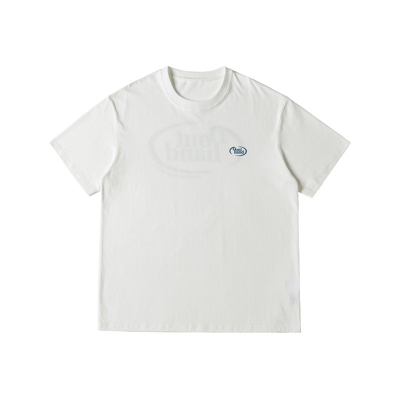 Loose round neck T-shirt with casual printed short sleeves for men and women
