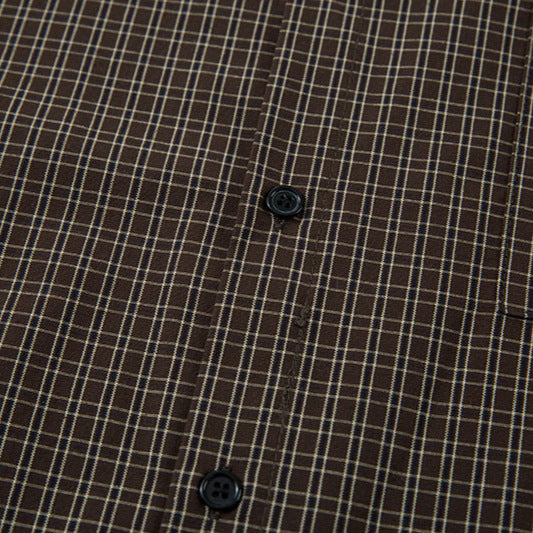 Original High Street Retro Plaid Short Sleeve Shirt  Half Sleeve Shirt Men