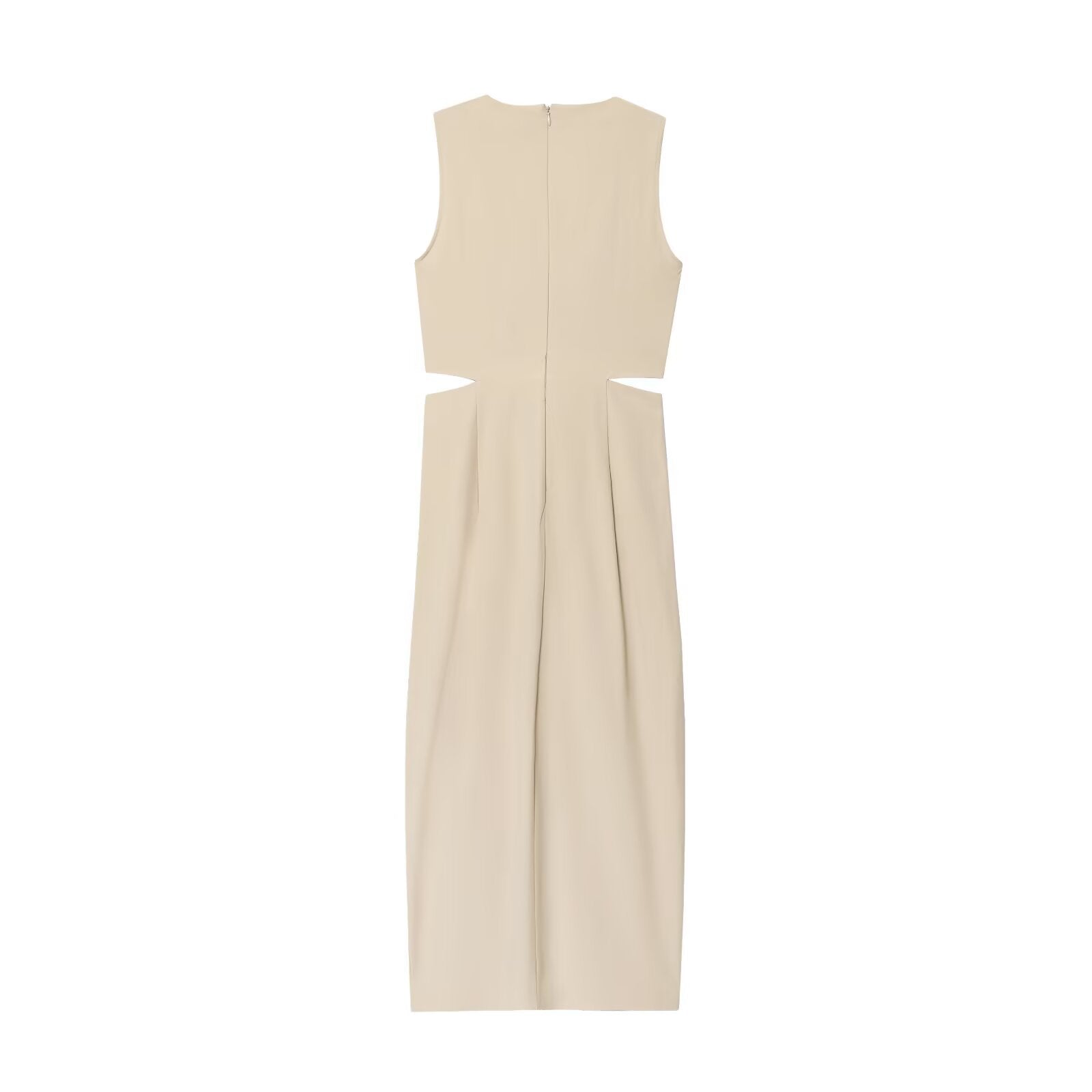 Sexy V-neck Sleeveless Slit Design Tied Midi Dress for Women