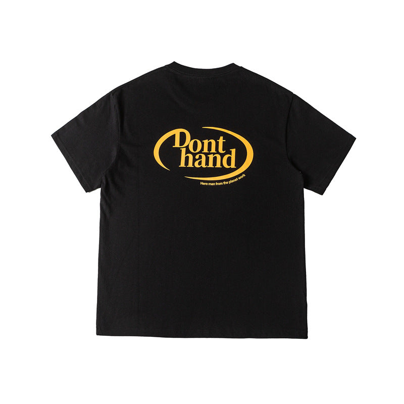 Loose round neck T-shirt with casual printed short sleeves for men and women
