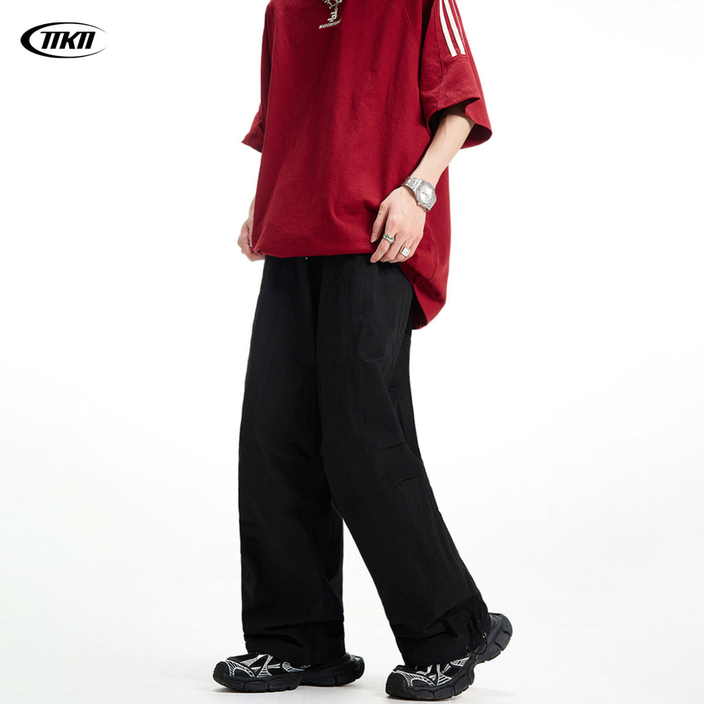 Pants for Men and Women Outdoor Commuting Simple Retro Trendy Loose Slim Fit Draped Casual Long Trousers