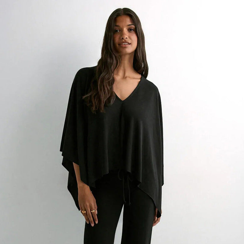 Crossbody Crop Top for Women Solid Color Irregular Hem