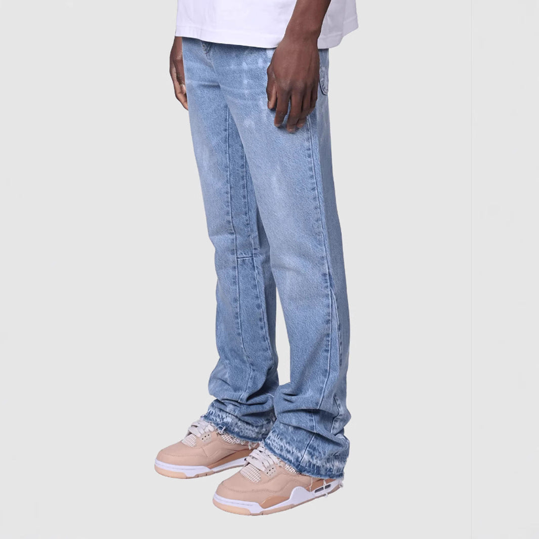 Men's Straight Jeans  Street Fashion Elastic Denim Straight Leg