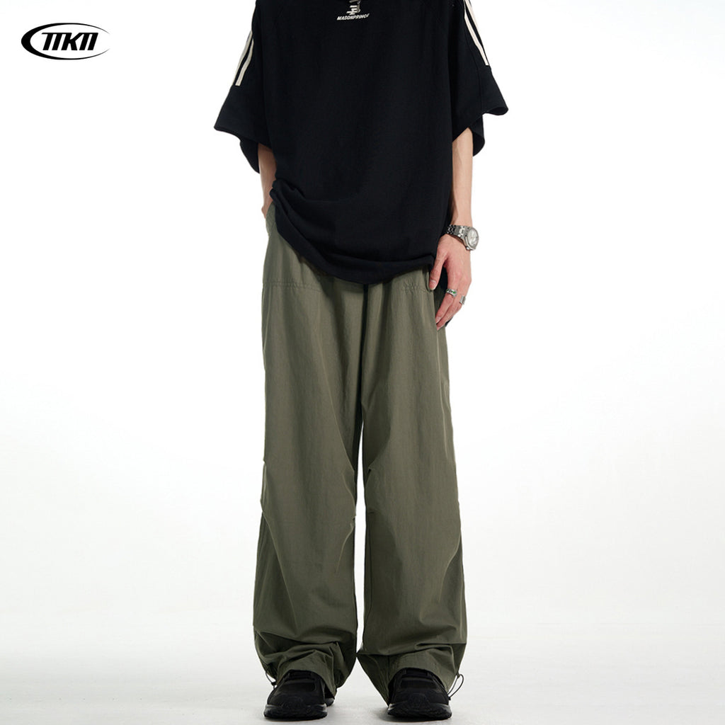 Pants for Men and Women Outdoor Commuting Simple Retro Trendy Loose Slim Fit Draped Casual Long Trousers