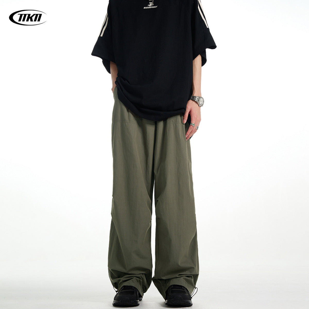 Pants for Men and Women Outdoor Commuting Simple Retro Trendy Loose Slim Fit Draped Casual Long Trousers